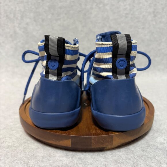 Hunter for Target Kids' Striped Dipped Canvas High Top Sneakers Blue Size 13 - Picture 4 of 10